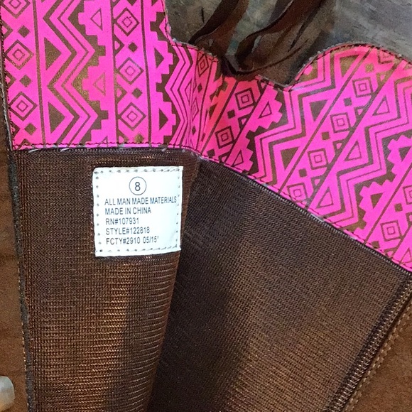 Suede Camel Colered Boots With Fringe - Picture 2 of 4